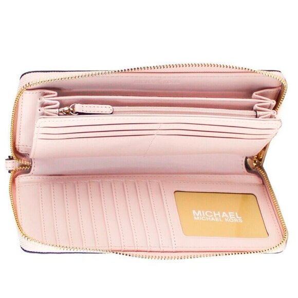 S Michael Kors Large Continental Wallet Signature White Pink Blush 35F8GTVT3B
